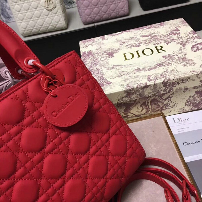 Lady Dior Ultra-Matte Bag Red D92401