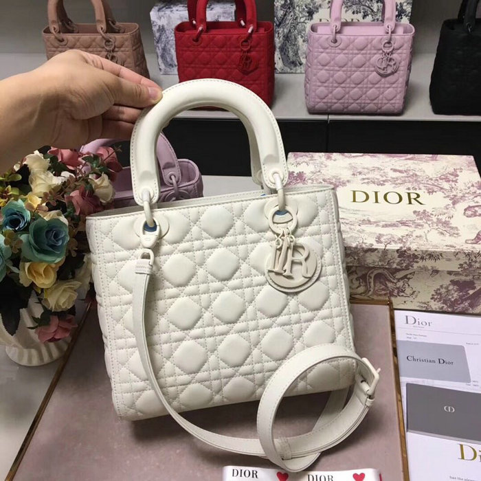 Lady Dior Ultra-Matte Bag White D92401