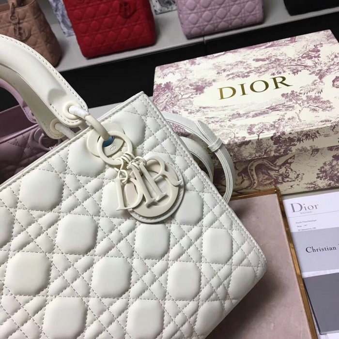 Lady Dior Ultra-Matte Bag White D92401