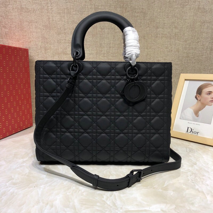 Lady Dior Ultra-Matte Tote Bag Black D93201