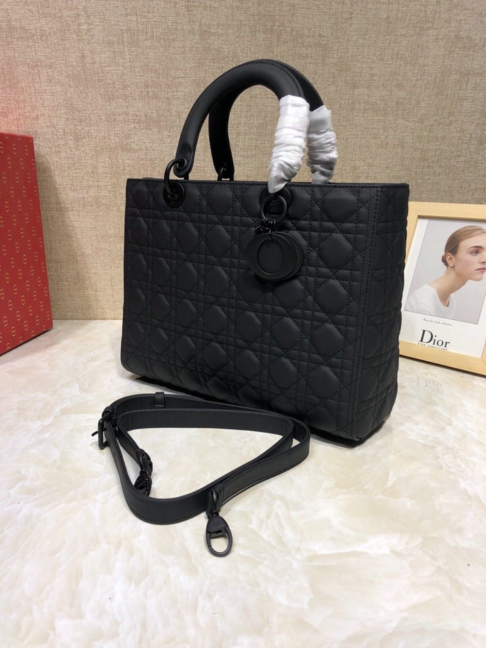 Lady Dior Ultra-Matte Tote Bag Black D93201