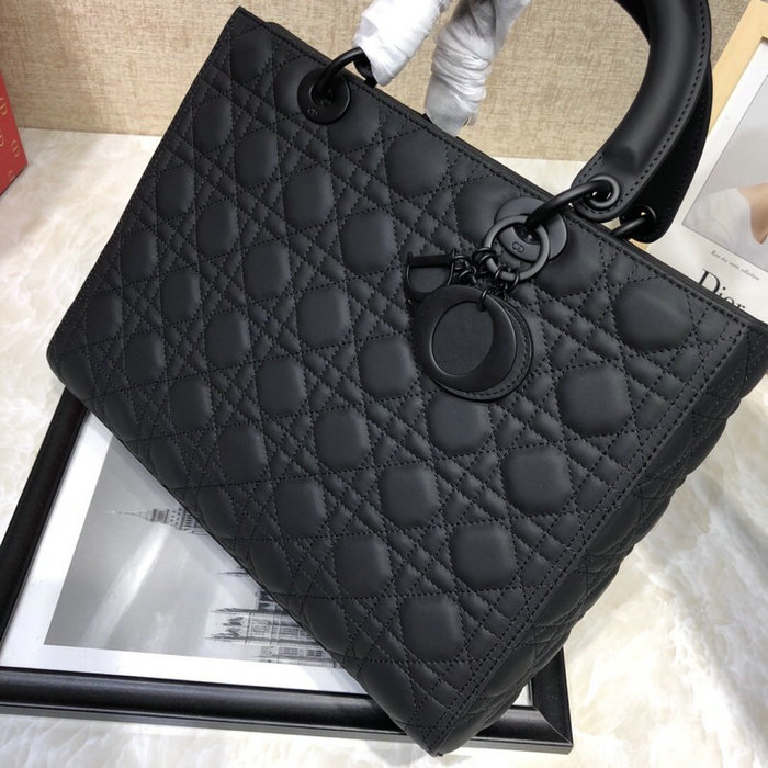 Lady Dior Ultra-Matte Tote Bag Black D93201