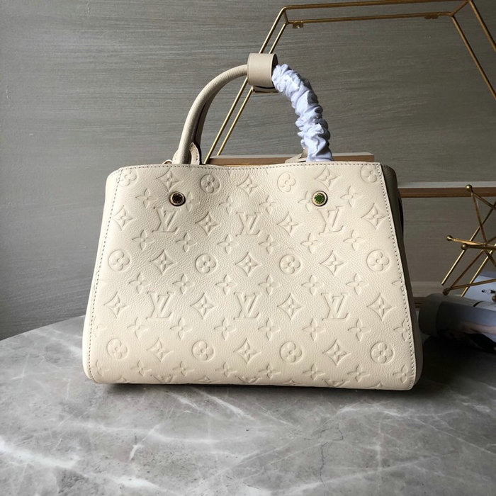 Louis Vuitton Monogram Empreinte Montaigne MM Cream M41048