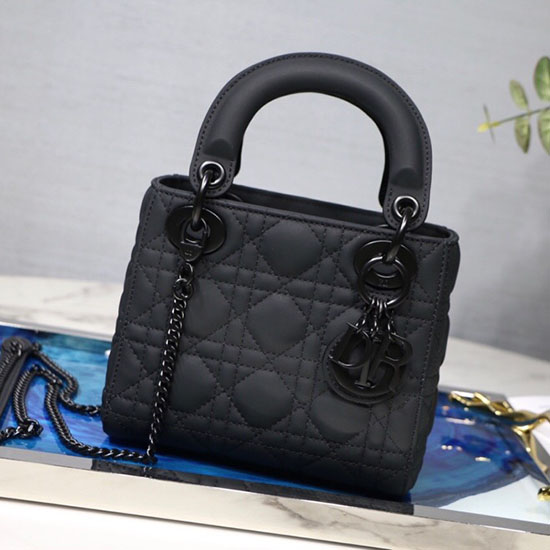 Mini Lady Dior Ultra-Matte Bag Black D91702