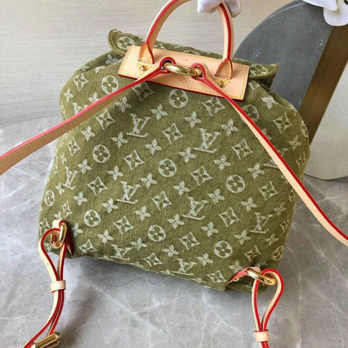 Louis Vuitton Monogram Denim Backpack Green M44460