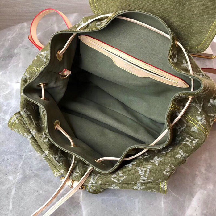 Louis Vuitton Monogram Denim Backpack Green M44460