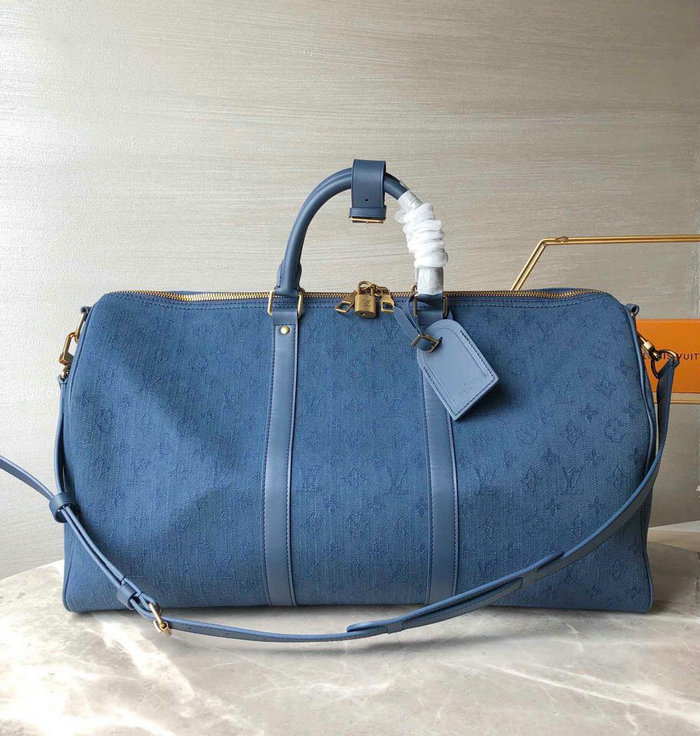 Louis Vuitton Monogram Denim Keepall Bandouliere 50 M44645