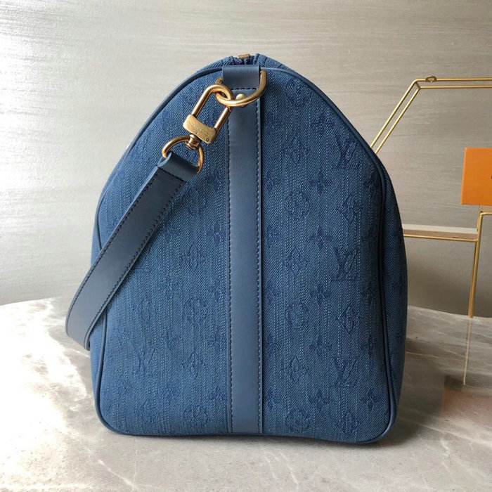 Louis Vuitton Monogram Denim Keepall Bandouliere 50 M44645