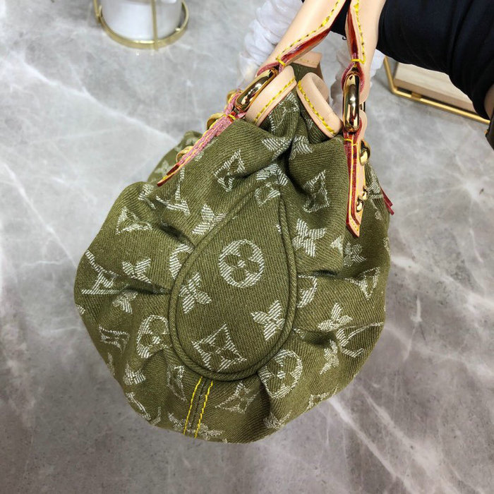 Louis Vuitton Monogram Denim Preity Handbag Green M95020