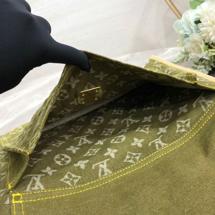 Louis Vuitton Monogram Denim Tote Bag Green M95018