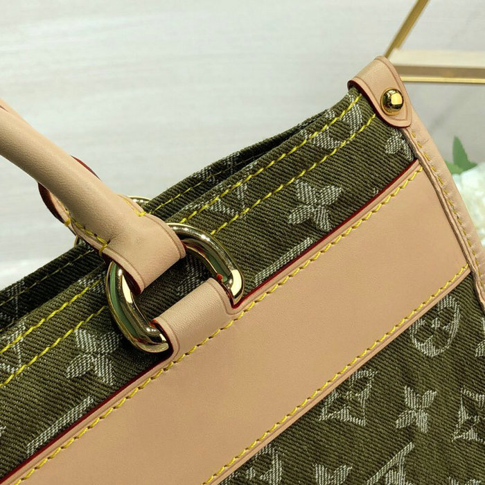 Louis Vuitton Monogram Denim Tote Bag Green M95018