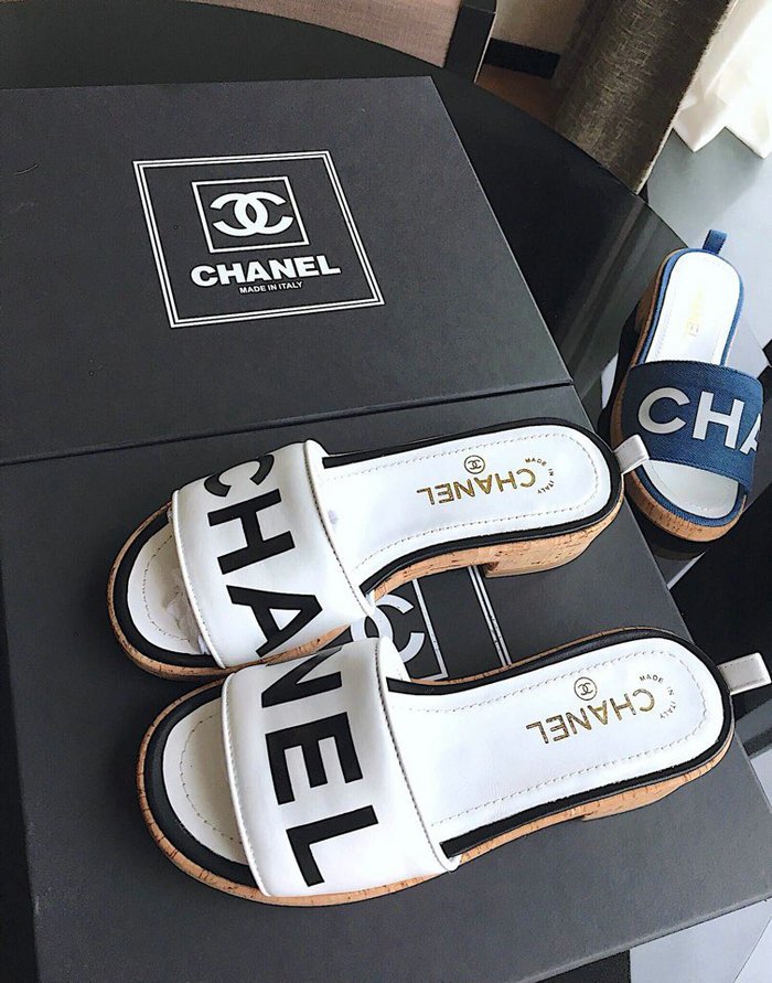 Chanel Lambskin Mules White G34876