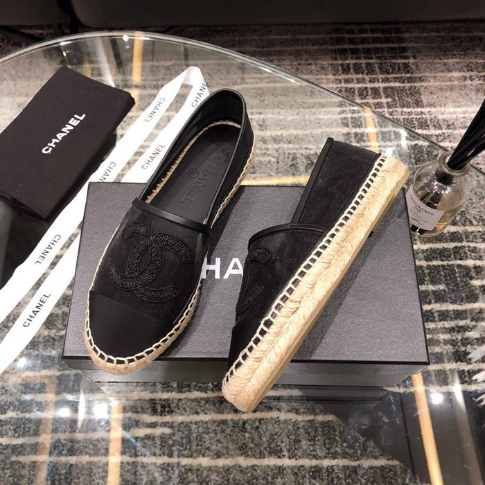 Chanel Mesh & Grosgrain espadrilles Black C15063