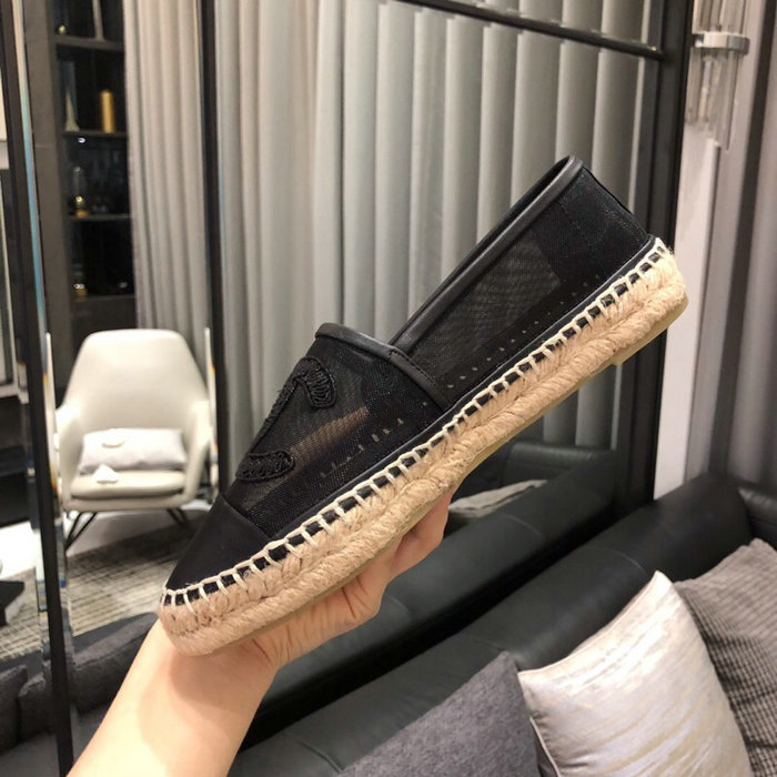 Chanel Mesh & Grosgrain espadrilles Black C15063