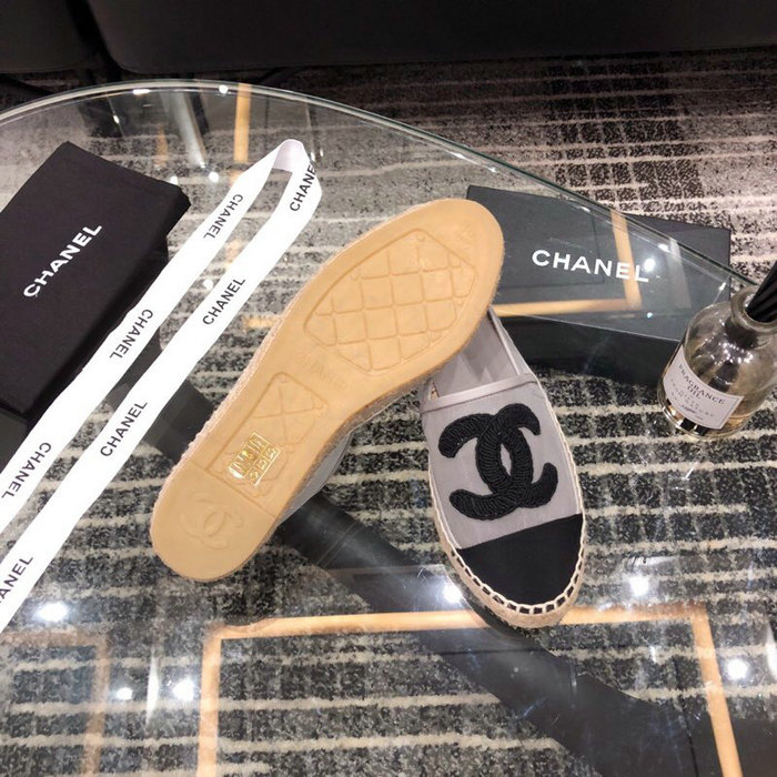 Chanel Mesh & Grosgrain espadrilles Grey C15063