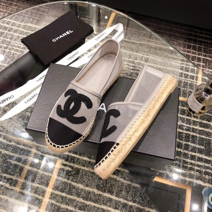 Chanel Mesh & Grosgrain espadrilles Grey C15063