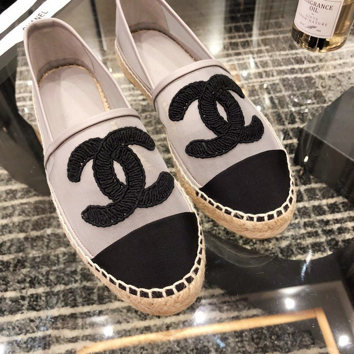 Chanel Mesh & Grosgrain espadrilles Grey C15063