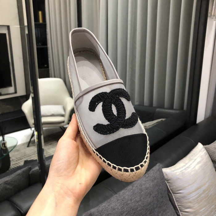 Chanel Mesh & Grosgrain espadrilles Grey C15063