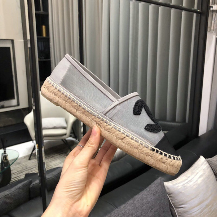 Chanel Mesh & Grosgrain espadrilles Grey C15063