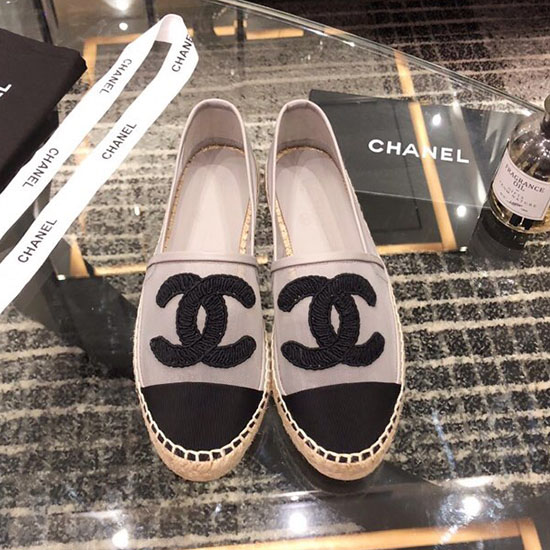 Chanel Mesh & Grosgrain espadrilles Grey C15063