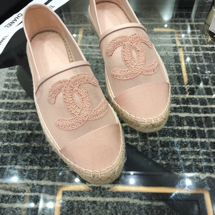 Chanel Mesh & Grosgrain espadrilles Pink C15063