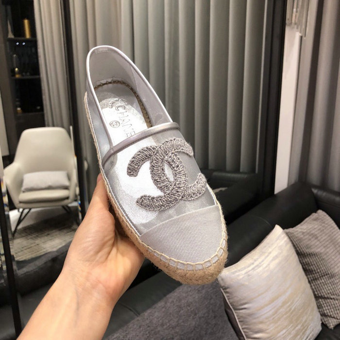 Chanel Mesh & Grosgrain espadrilles Silver C15063