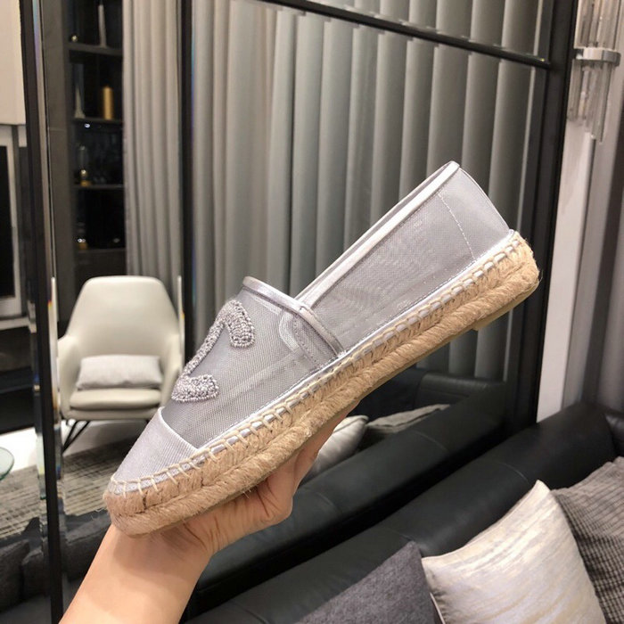 Chanel Mesh & Grosgrain espadrilles Silver C15063