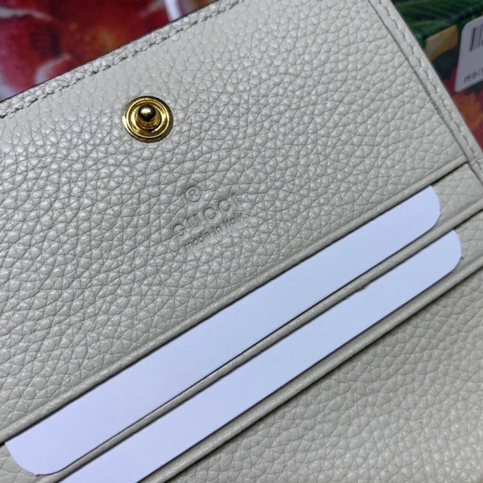 Gucci Zumi Grainy Leather Card Case Wallet White 570660