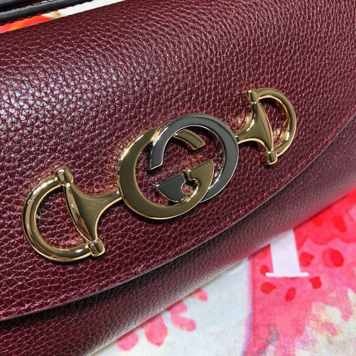 Gucci Zumi Grainy Leather Mini Shoulder Bag Burgundy 564718