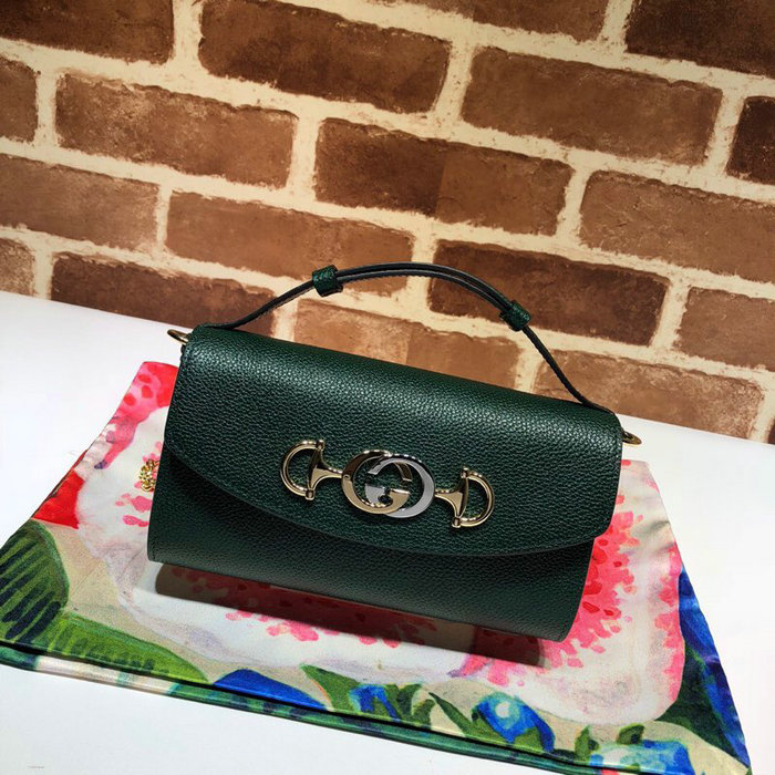 Gucci Zumi Grainy Leather Mini Shoulder Bag Green 564718