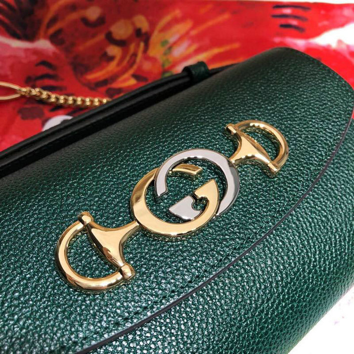 Gucci Zumi Grainy Leather Mini Shoulder Bag Green 564718