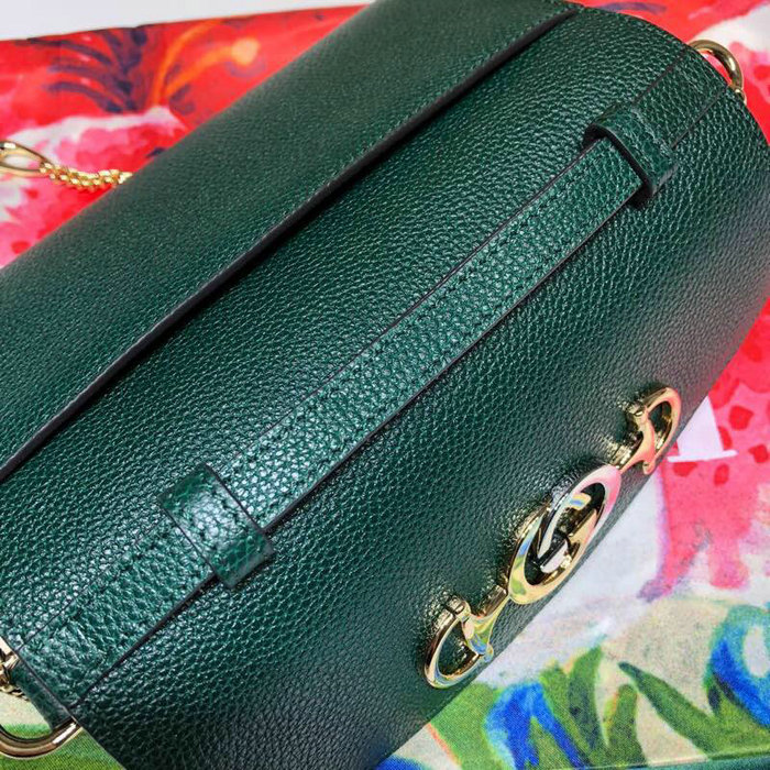 Gucci Zumi Grainy Leather Mini Shoulder Bag Green 564718