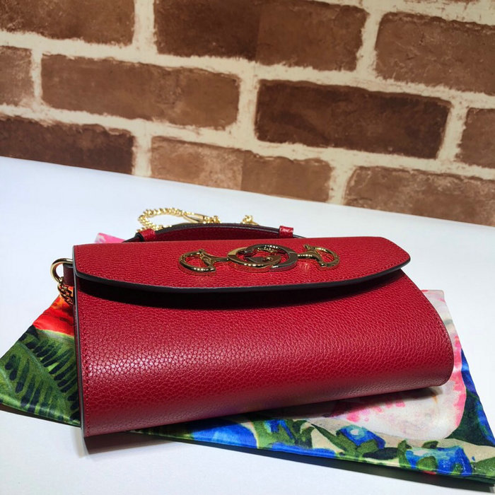 Gucci Zumi Grainy Leather Mini Shoulder Bag Red 564718