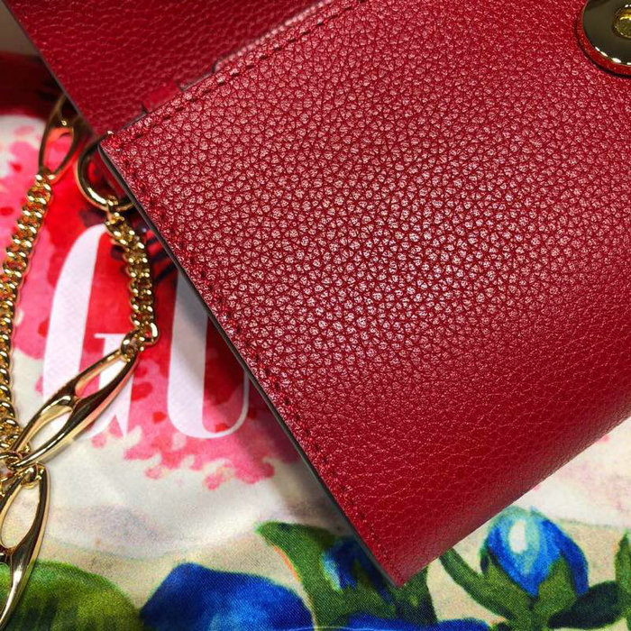 Gucci Zumi Grainy Leather Mini Shoulder Bag Red 564718