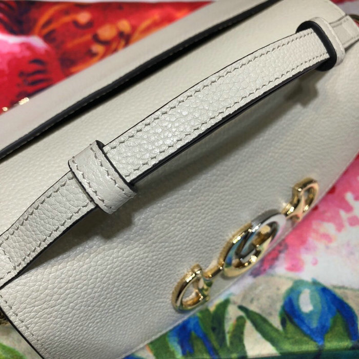 Gucci Zumi Grainy Leather Mini Shoulder Bag White 564718