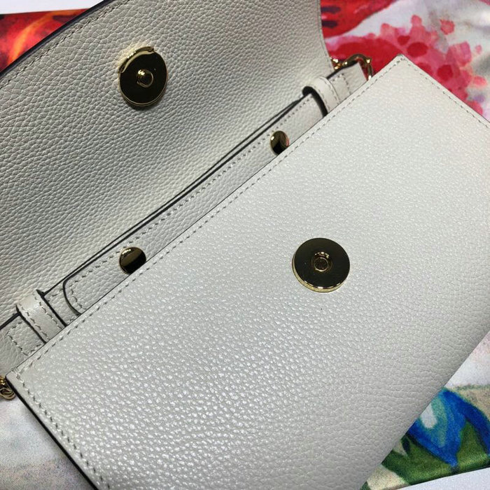 Gucci Zumi Grainy Leather Mini Shoulder Bag White 564718