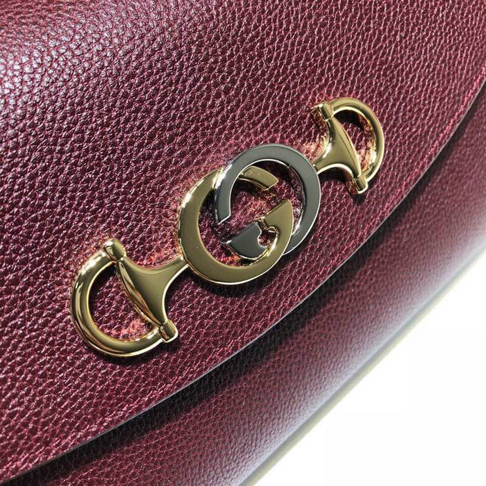 Gucci Zumi Grainy Leather Small Shoulder Bag Burgundy 572375