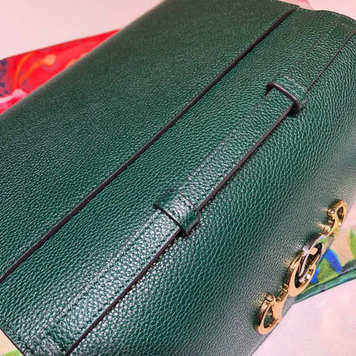 Gucci Zumi Grainy Leather Small Shoulder Bag Green 572375