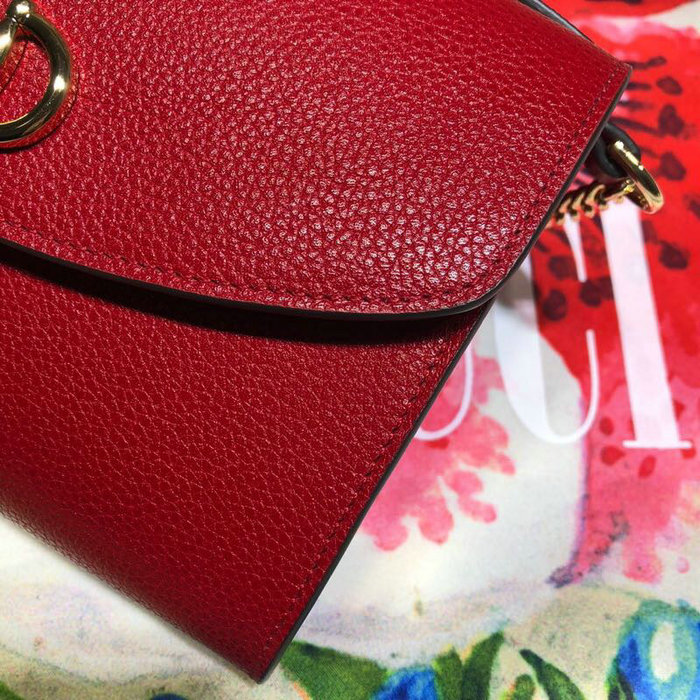 Gucci Zumi Grainy Leather Small Shoulder Bag Red 572375