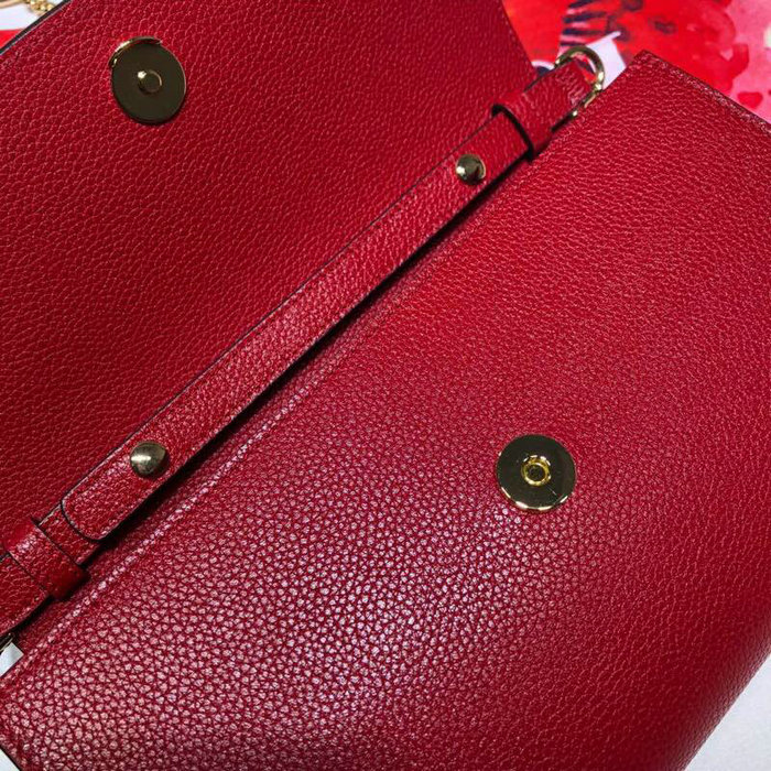 Gucci Zumi Grainy Leather Small Shoulder Bag Red 572375