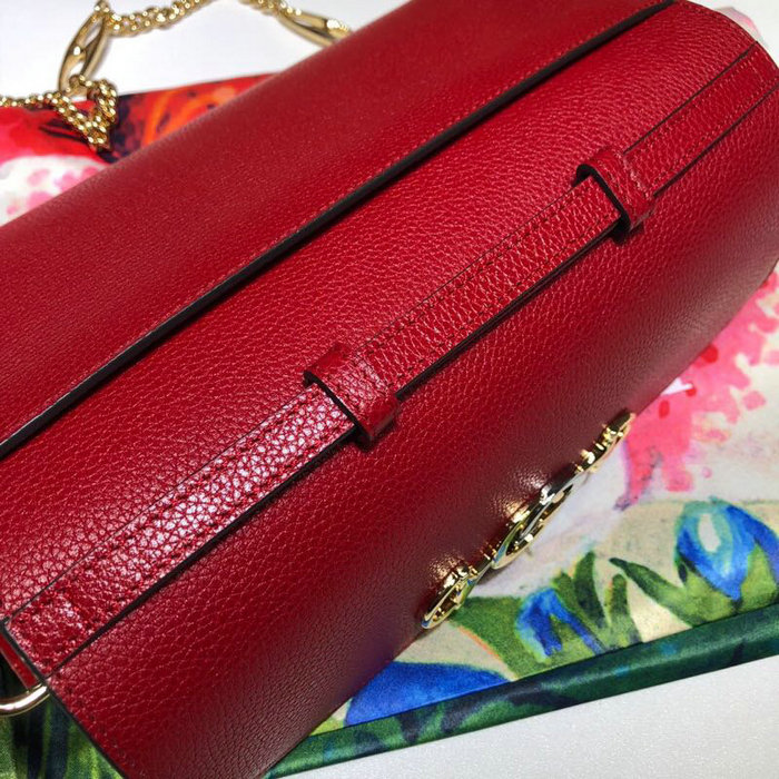 Gucci Zumi Grainy Leather Small Shoulder Bag Red 572375