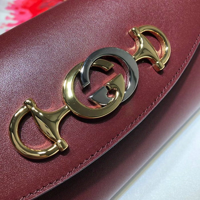 Gucci Zumi Smooth Leather Mini Shoulder Bag Burgundy 564718