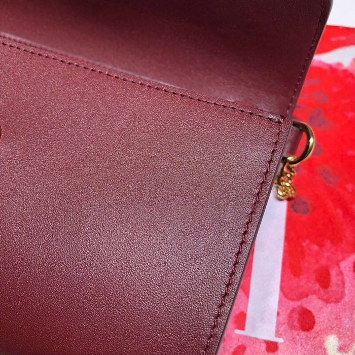 Gucci Zumi Smooth Leather Mini Shoulder Bag Burgundy 564718