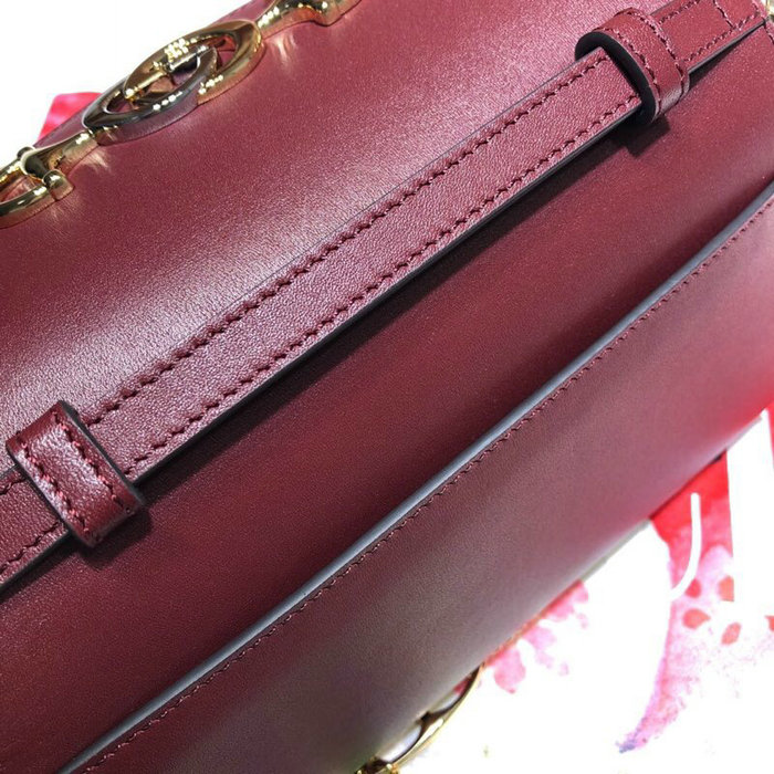 Gucci Zumi Smooth Leather Mini Shoulder Bag Burgundy 564718