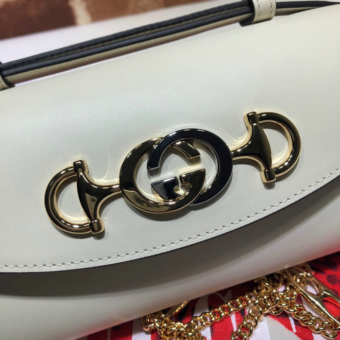 Gucci Zumi Smooth Leather Mini Shoulder Bag White 564718