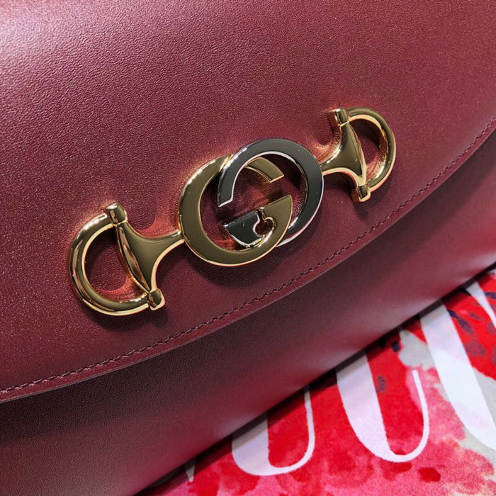 Gucci Zumi Smooth Leather Small Shoulder Bag Burgundy 572375