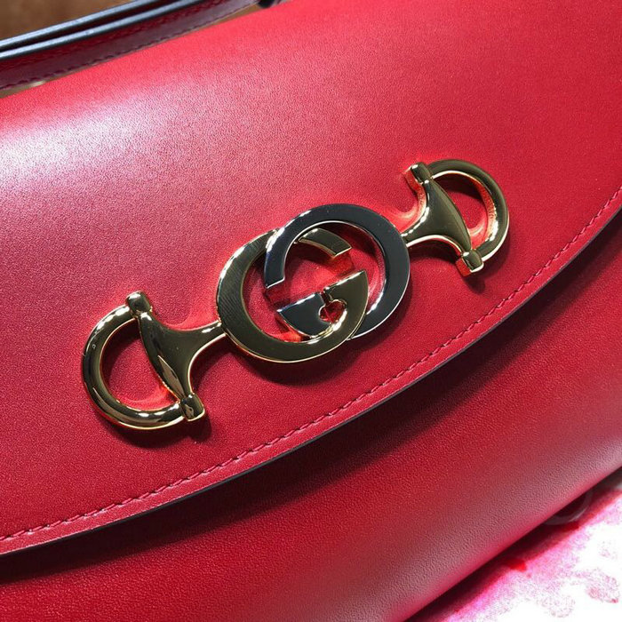 Gucci Zumi Smooth Leather Small Shoulder Bag Red 572375