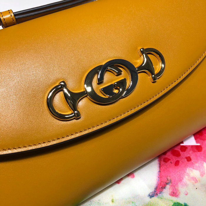 Gucci Zumi Smooth Leather Small Shoulder Bag Yellow 572375