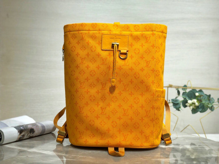 Louis Vuitton Monogram Denim Chalk Backpack Yellow M44617