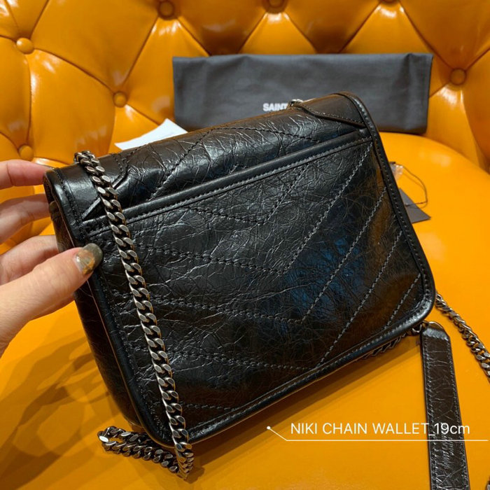 Saint Laurent Niki Chain Wallet Black 583103